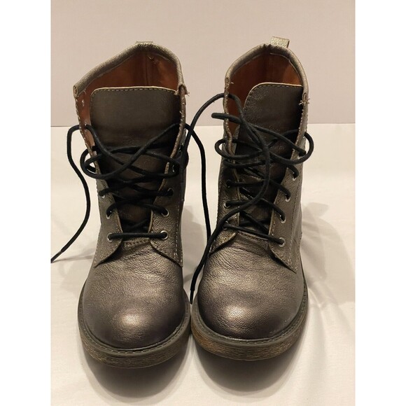 Lucky Brand COMBAT Boots Women Sz 6 METALLIC GOLD/COPPER/BRONZE - Picture 8 of 13